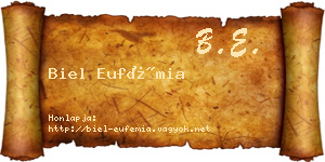 Biel Eufémia névjegykártya
